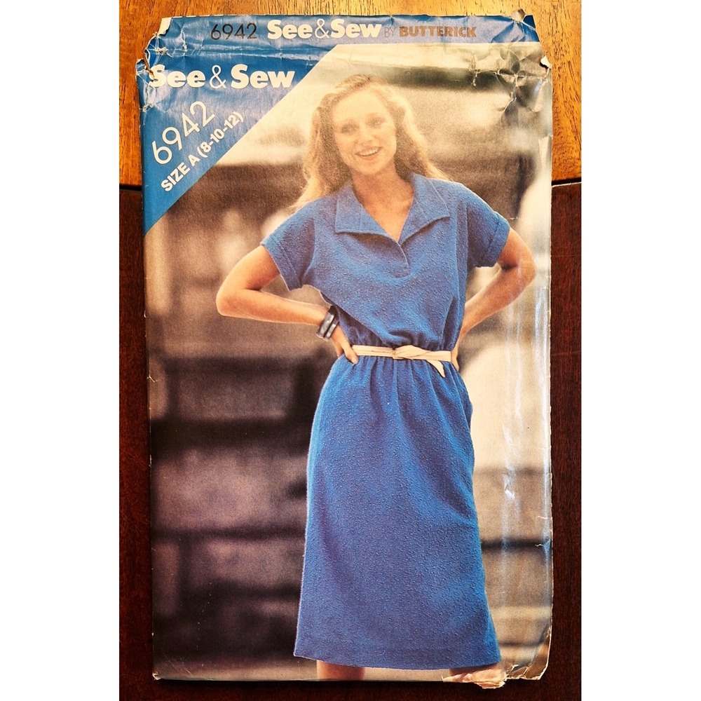 Butterick See & Sew dress pattern #6942 size A‎ (8-10-12)